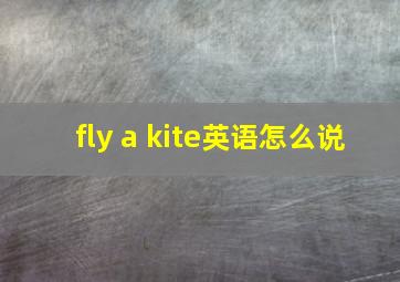 fly a kite英语怎么说